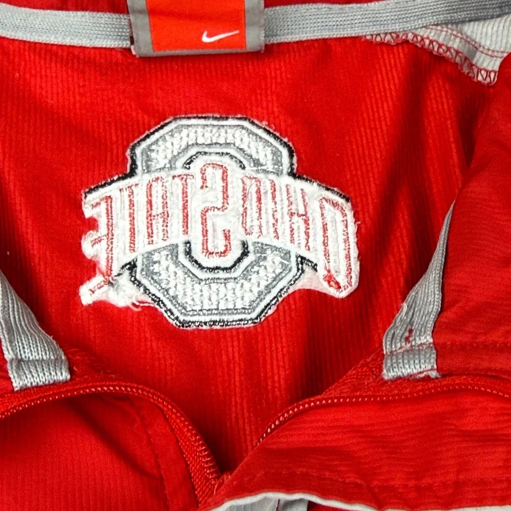 Nike Team Ohio State Buckeyes Pullover Windbreaker Red Grey XL Nike FIT STORM